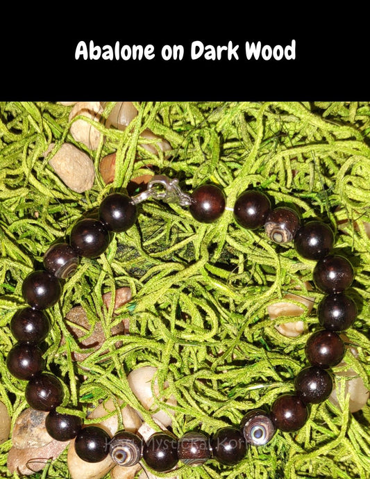 Abalone with Dark Wood Beads