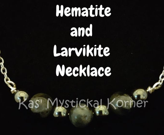 Hematite and Larvikite Necklace